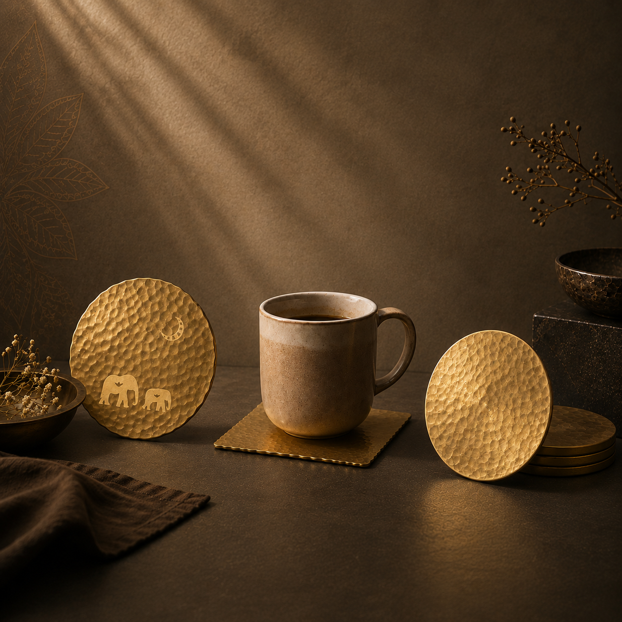 Coasters- Pure Brass