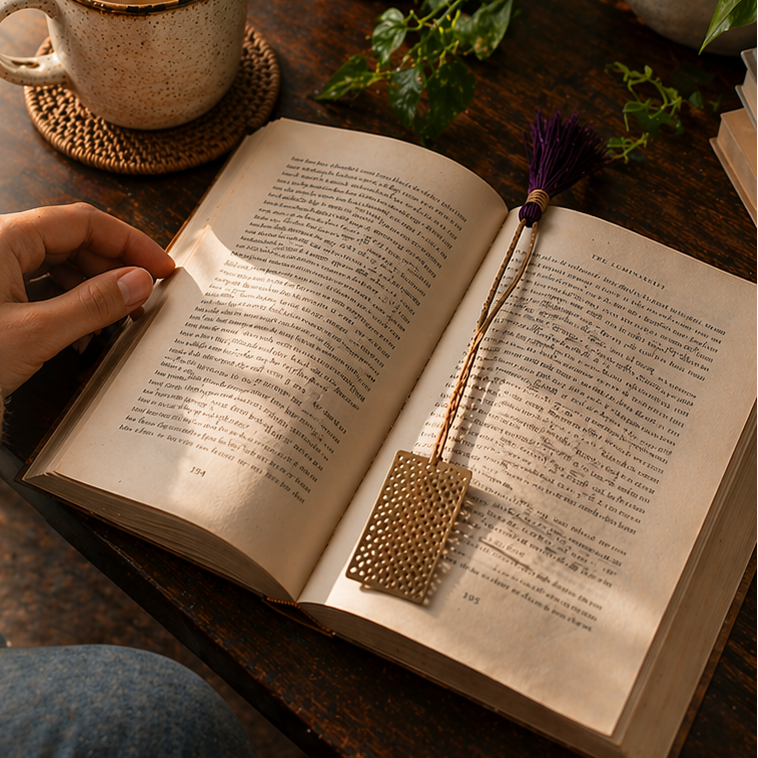 Brass Bookmark with Handmade Jute Tassel