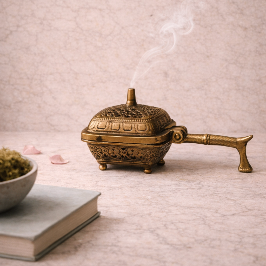 Brass Dhoopdani | Pure Brass | Handcrafted