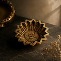 Swastik Embossed Surya Brass Diya – Set of 2