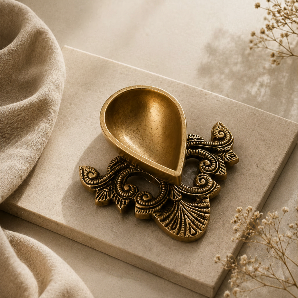 Mayura Brass Diya – Set of 2