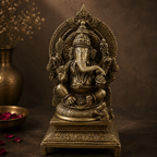 Ganesha with Prabhavali | Pure Brass