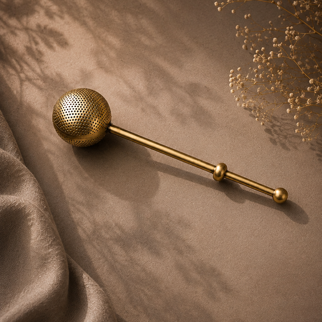 Brass Green Tea Strainer | Pure Brass Ball Infuser