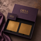 Hand-Hammered Square Brass Coaster – Set of 4