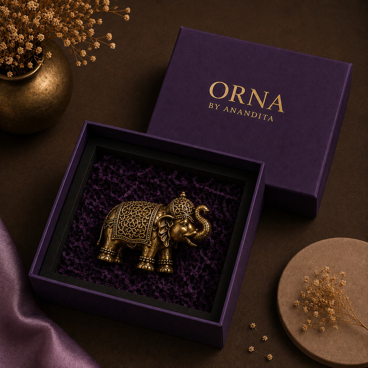 Brass Elephant Figurine
