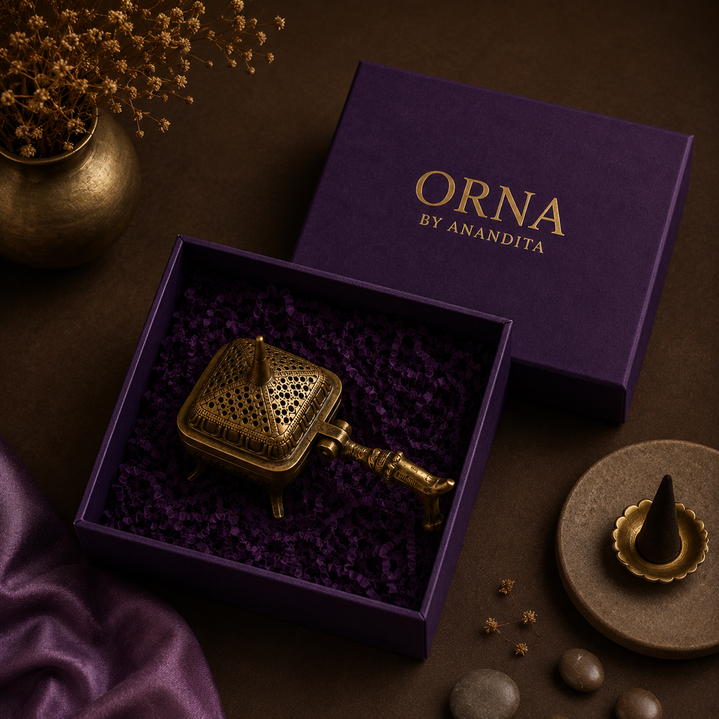 Brass Dhoopdani | Pure Brass | Handcrafted