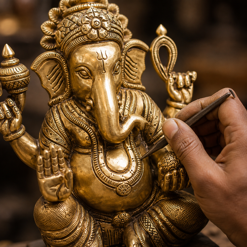 Chaturbhuj Ganesha | Pure Brass