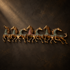 Seven Horses | Pure Brass Custom-Framed Wall Art