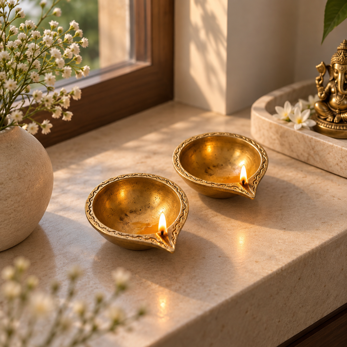 Anant Brass Diya – Set of 2