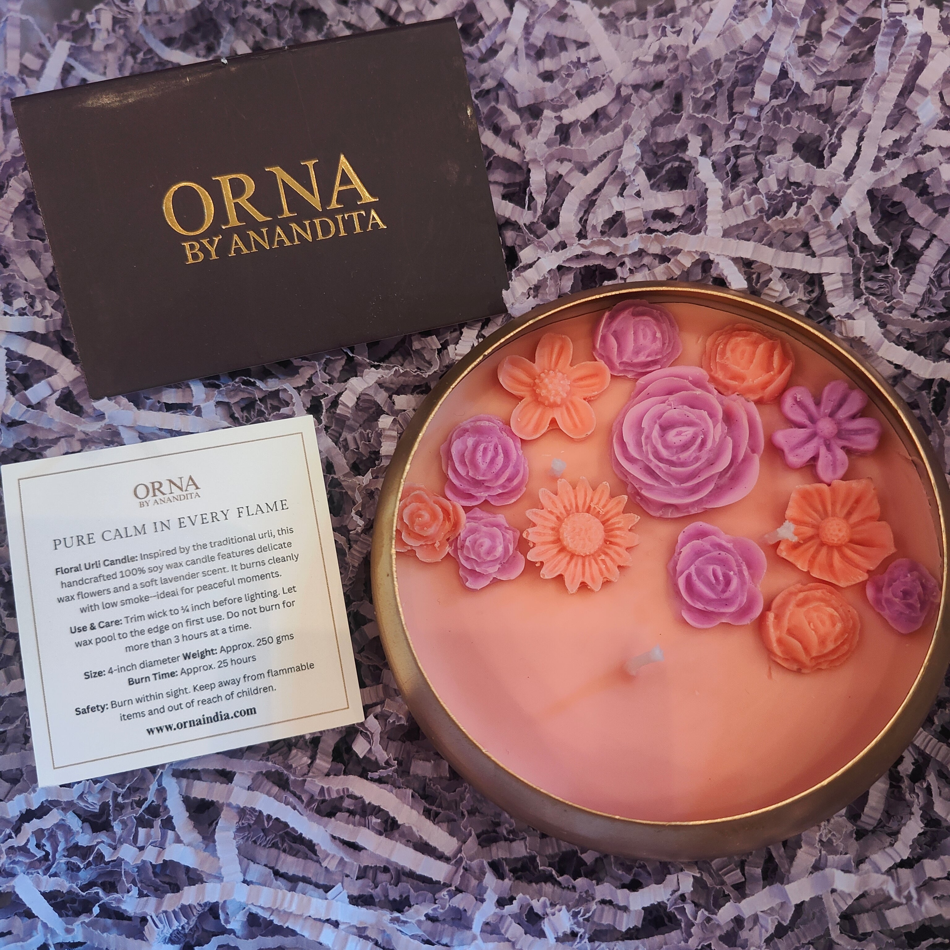 Flower Pink Urli Candle