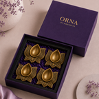Lotus Brass Diya – Set of 4