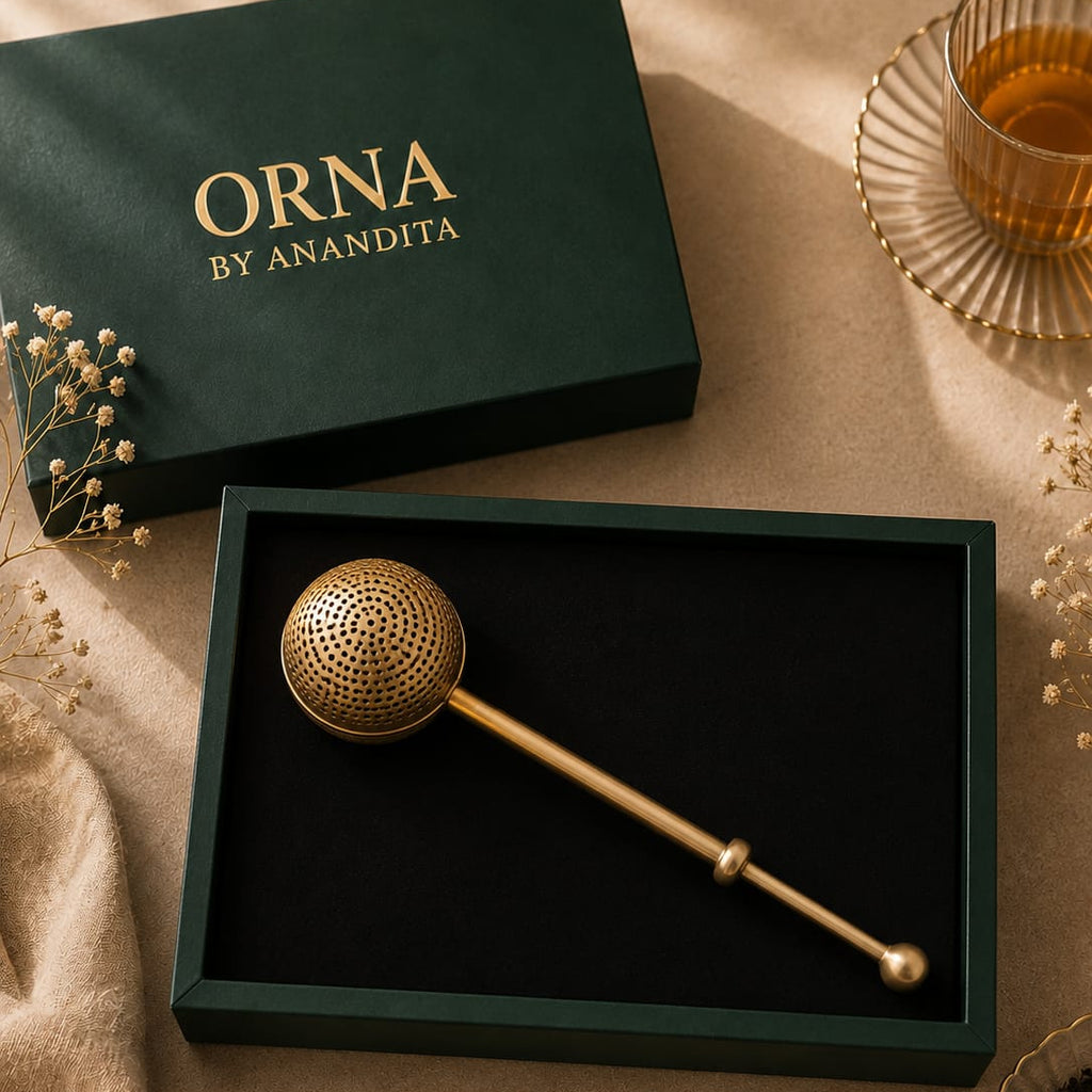 Brass Green Tea Strainer | Pure Brass Ball Infuser