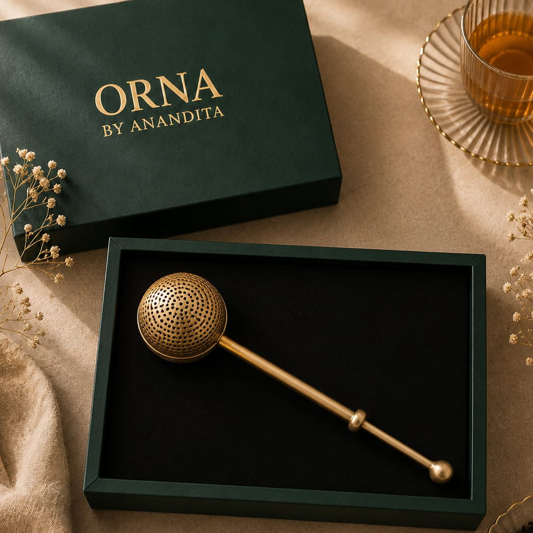 Brass Green Tea Strainer | Pure Brass Ball Infuser